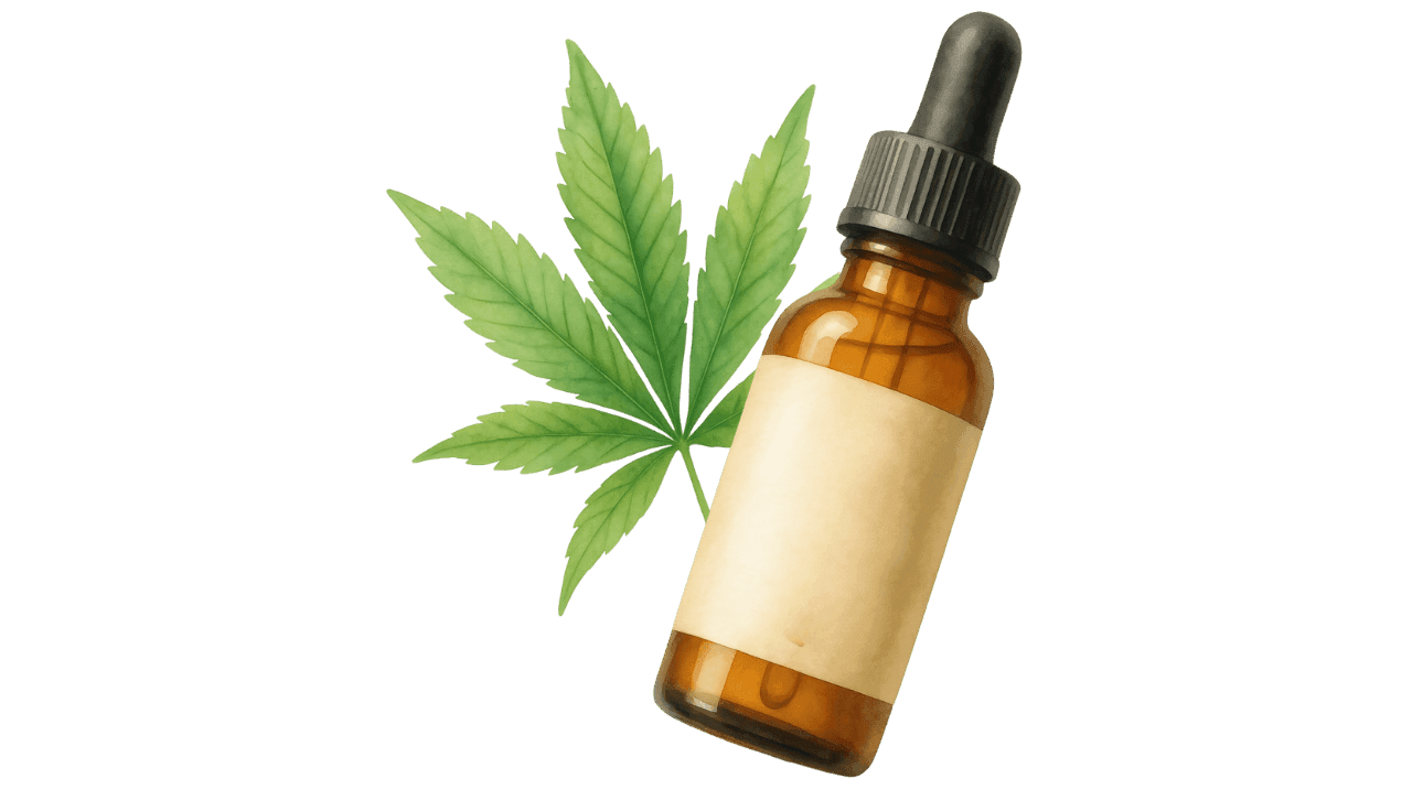 grünes Cannabis Blatt mit Extrakt